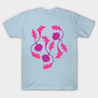 CRAZY BEETS Fun Healthy Root Vegetables Veggies Pink Purple - UnBlink Studio by Jackie Tahara T-Shirt